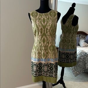 Elegant Green and Blue Patterned Dress